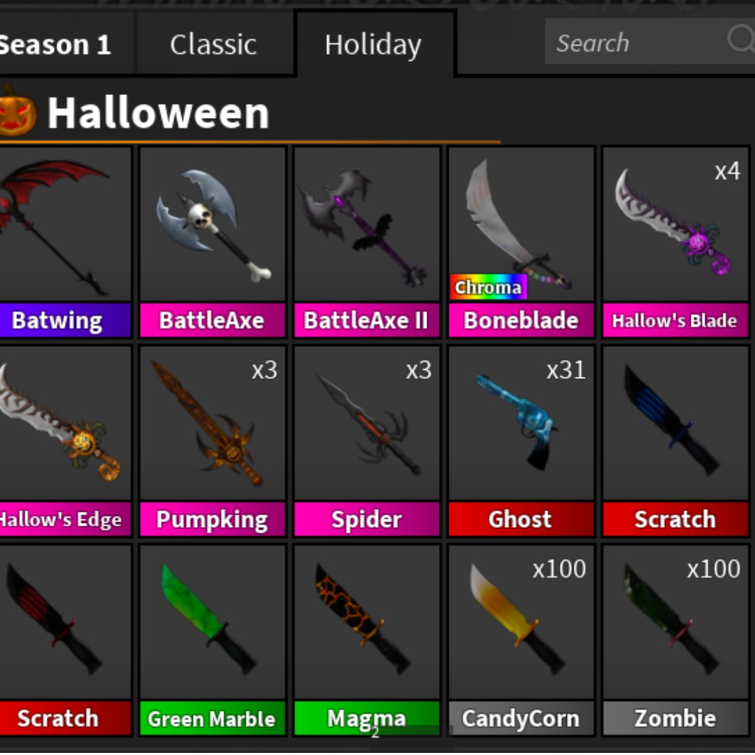 Value List For Mm2 Roblox