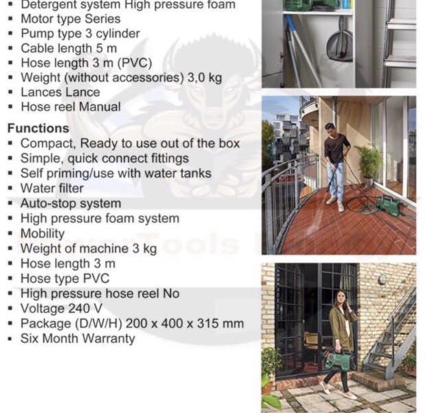 New Bosch Easy Aquatak 100 High Pressure Cleaner High Pressure