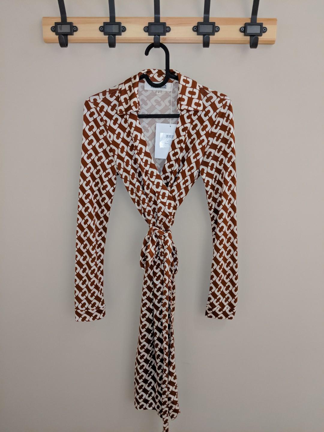 Dvf collared wrap online dress