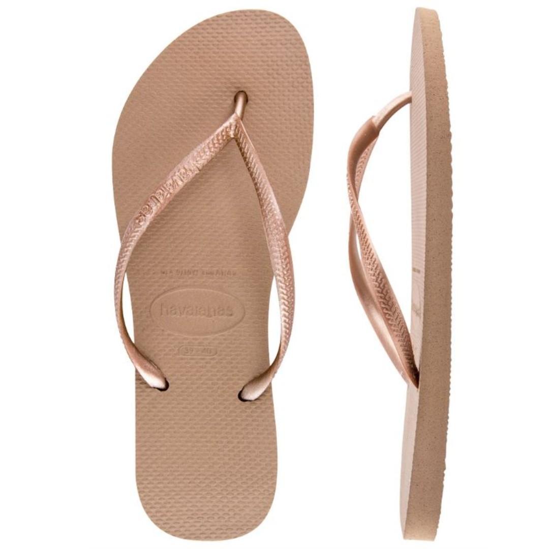 havaianas slim metallic rose gold