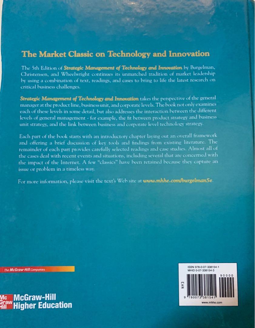 Strategic Management of Technology and Innovation 5th Edition ...