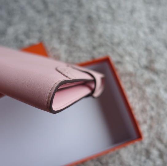 Hermès Rose Sakura Swift Ghillies Kelly Wallet PHW, myGemma, NZ