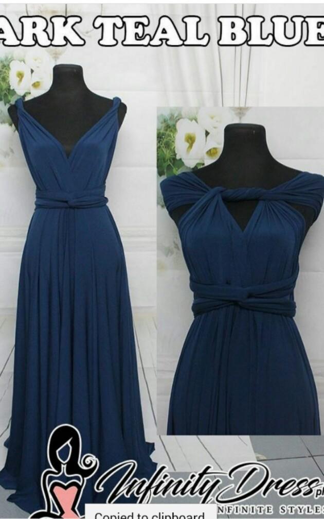 teal blue infinity dress