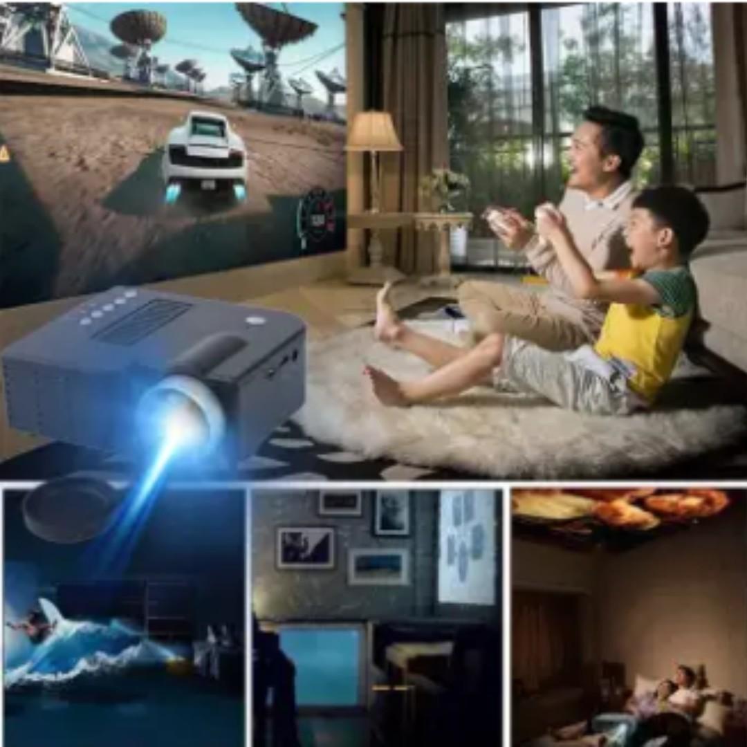 (TIME TO ENJOY) Mini Portable LED Projector 1080P Multimedia Home