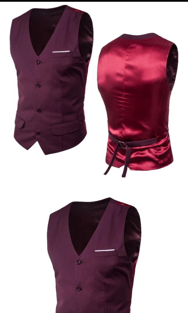 Vest Purple Black Blue All Colors Groomsmen Wedding Prom, Men'S Fashion,  Tops & Sets, Formal Shirts On Carousell