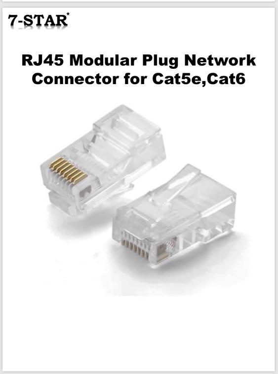 [100PCS] RJ45 Connector for CAT6, CCTV Camera, IP Camera, Lan Cable ...