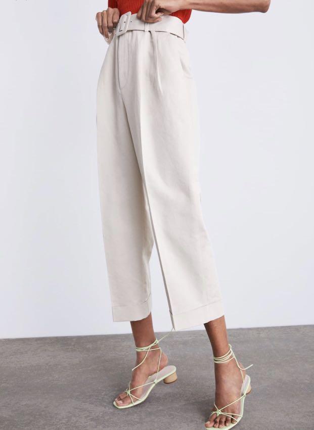 zara darted trousers with belt