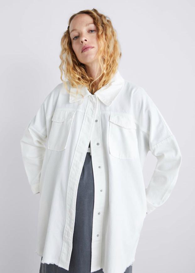 Zara ZW Premium Denim Jacket in White 
