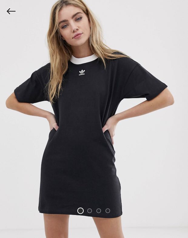 Adidas originals trefoil hotsell logo dress in black
