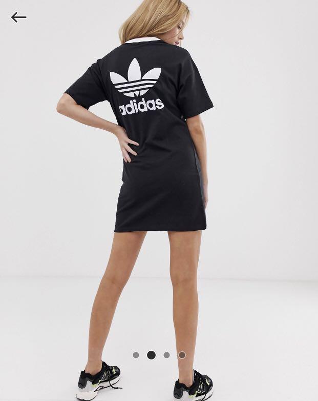 adidas originals trefoil logo dress in black