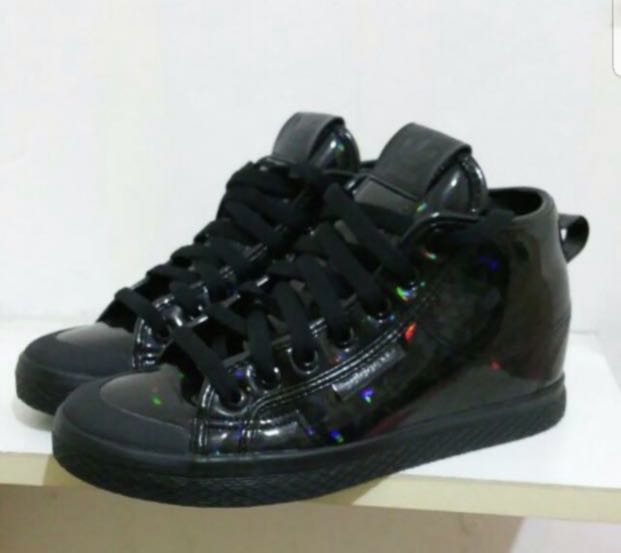 holographic black shoes