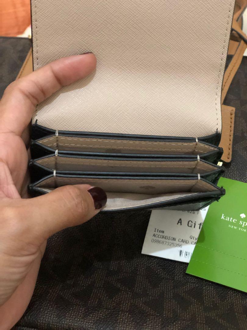 💯Authentic Kate Spade Accordion Card Case/Wallet, Women's Fashion, Bags &  Wallets, Wallets & Card holders on Carousell