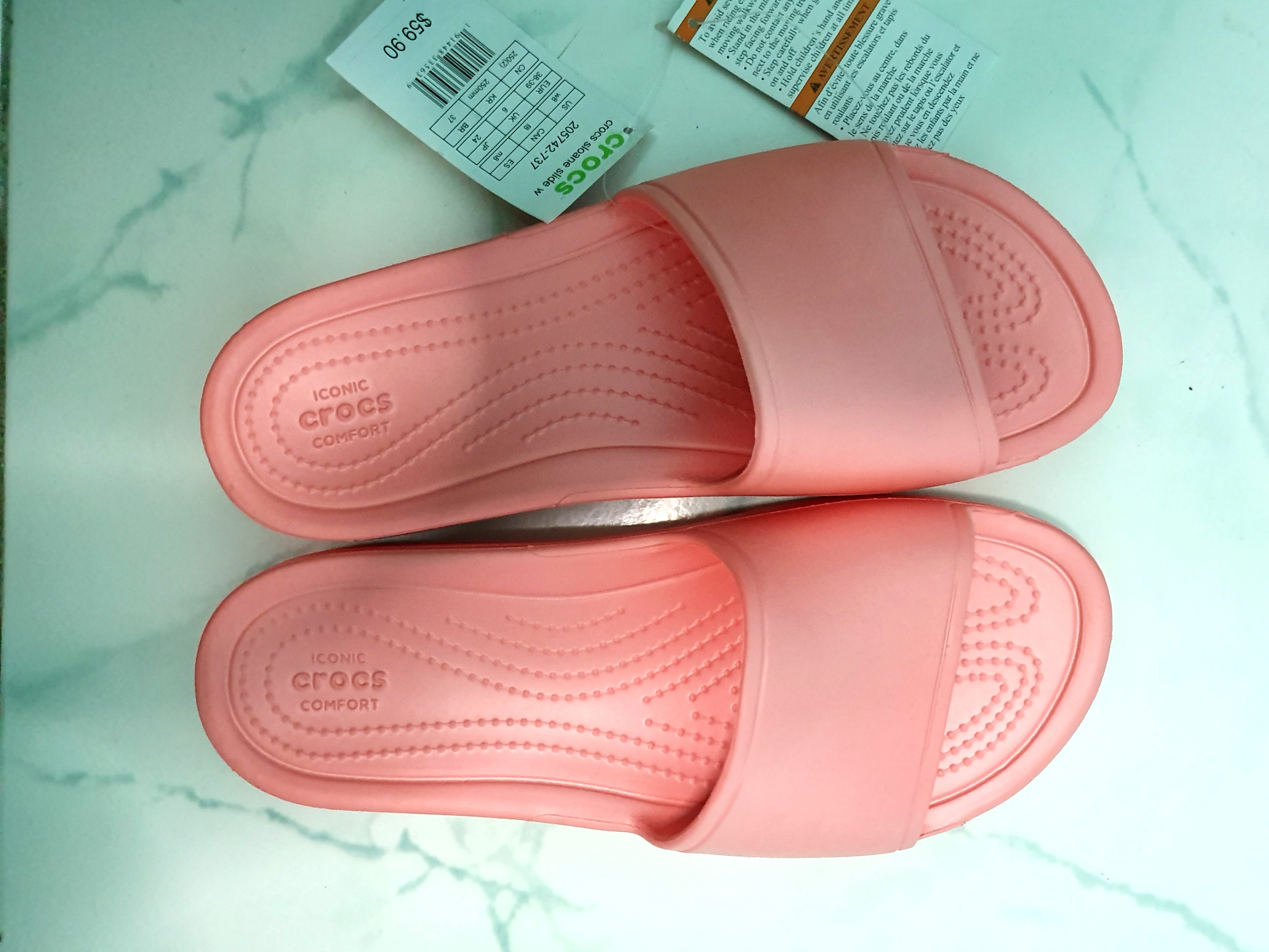 crocs slides pink