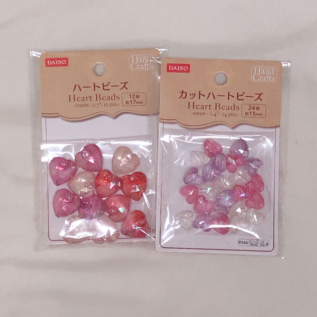 DAISO HEART SHAPE BEADS Hobbies Toys Stationery Craft Craft
