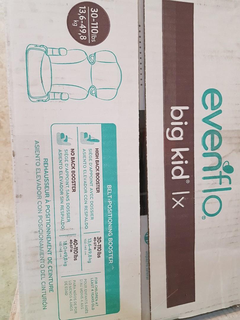 Ready stock Evenflo Big Kid AMP High Back Booster seat Car Seat Static Black 13.6kg to 49.8kg