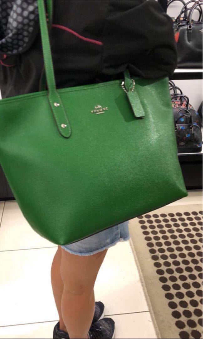 coach tote bag green