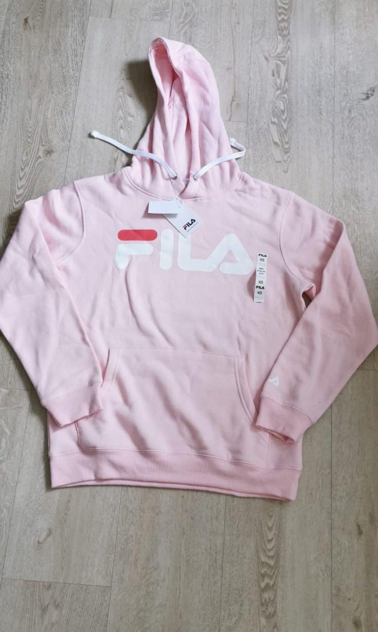 pink fila hoodie women's