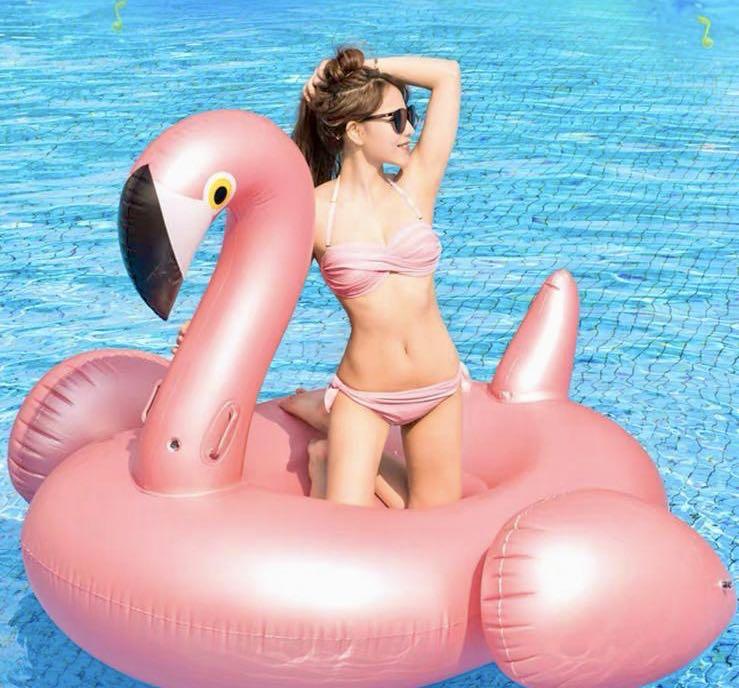 pink flamingo water float