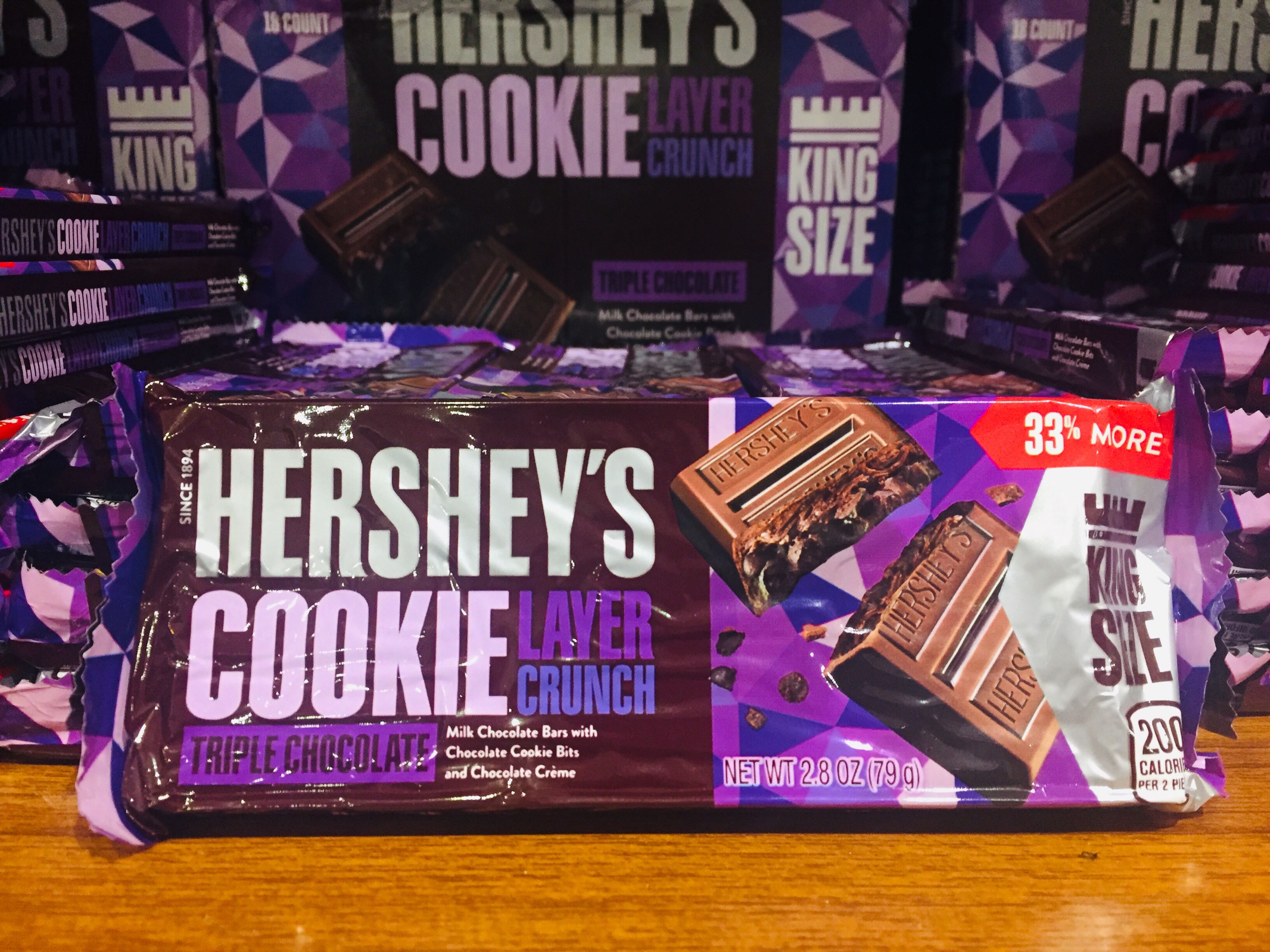 Hershey’s Cookie Layer Crunch Triple Chocolate Bar 79g, Food & Drinks