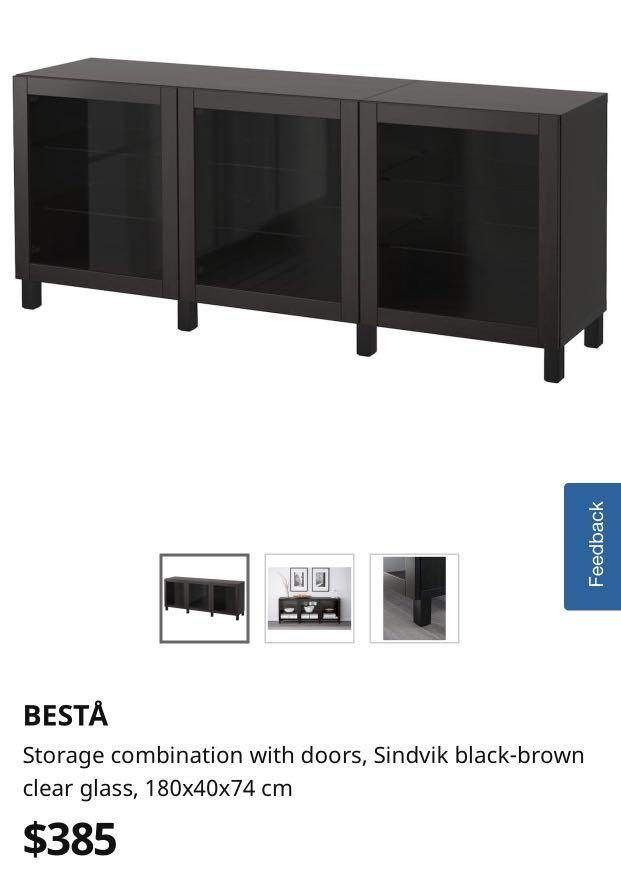 Ikea Besta Cabinet Buffet Side Board Storage 100 Furniture