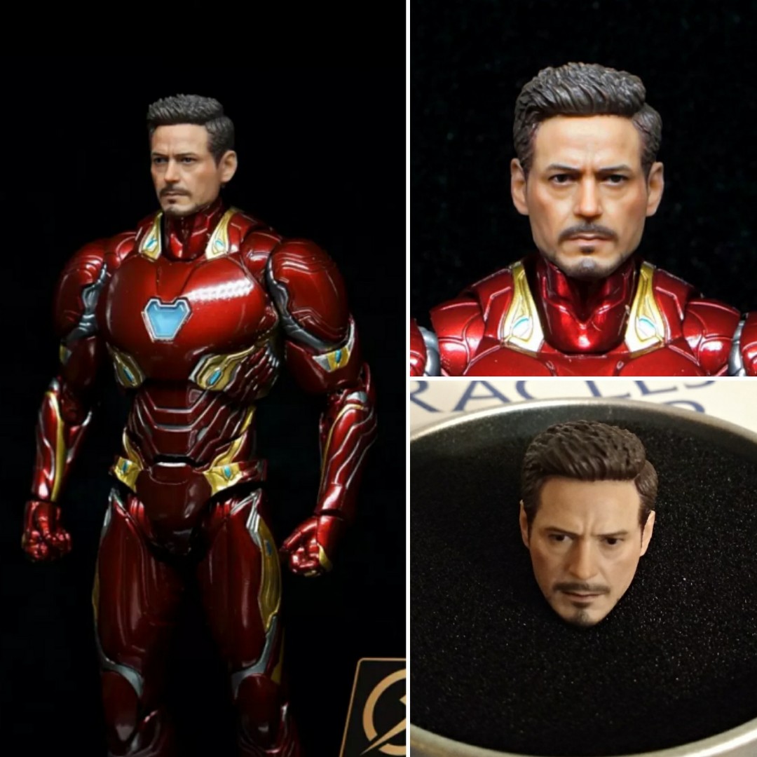 In Stock* Custom Tony Stark Head Sculpt For Shf Mark 50 Flashback Studios,  Hobbies & Toys, Toys & Games On Carousell