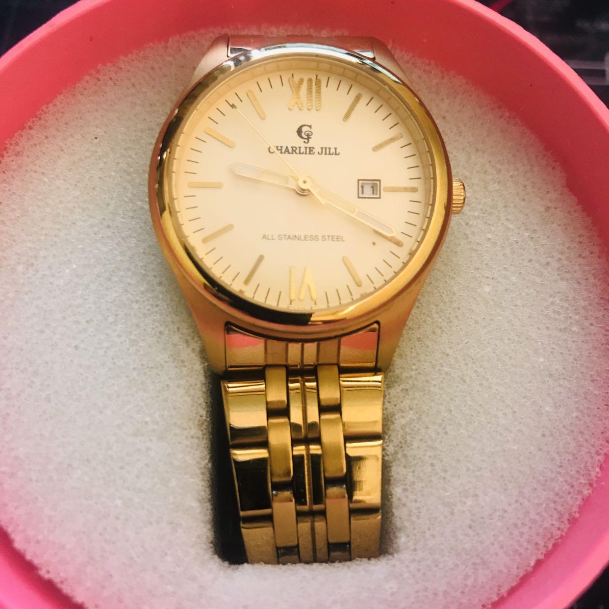 Jam tangan charlie jill gold plated ori