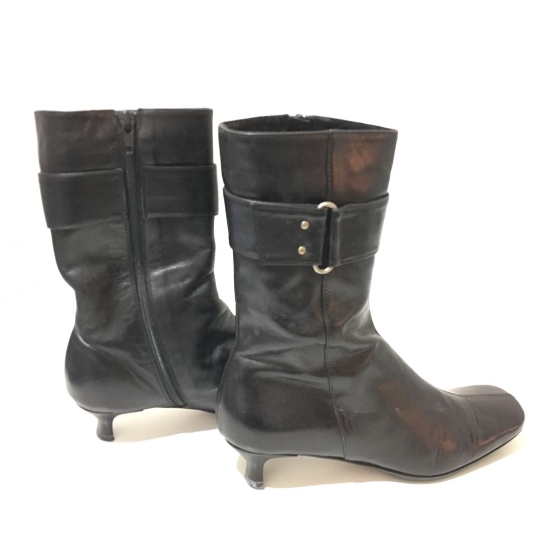 kenneth cole black leather boots