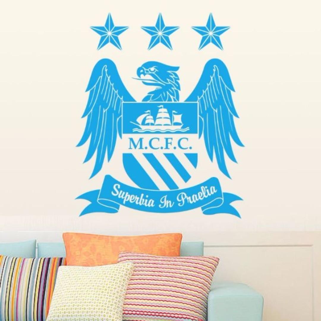 Man City Soccer Club Diy Wall Decor Minimalist Decal Sticker Mural