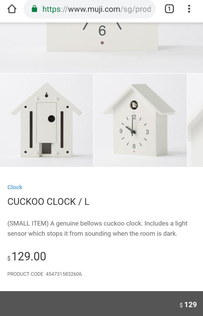 Muji Cuckoo Clock, Furniture & Home Living, Home Decor, Clocks on Carousell