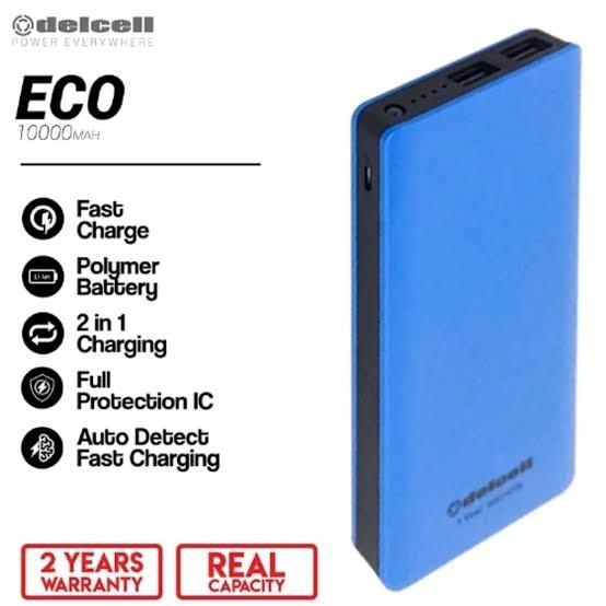 New Powerbank Delcell Eco Slim Real Capacity 10000mah Telepon Seluler Tablet Aksesoris Tablet Handphone Power Bank Charger Di Carousell