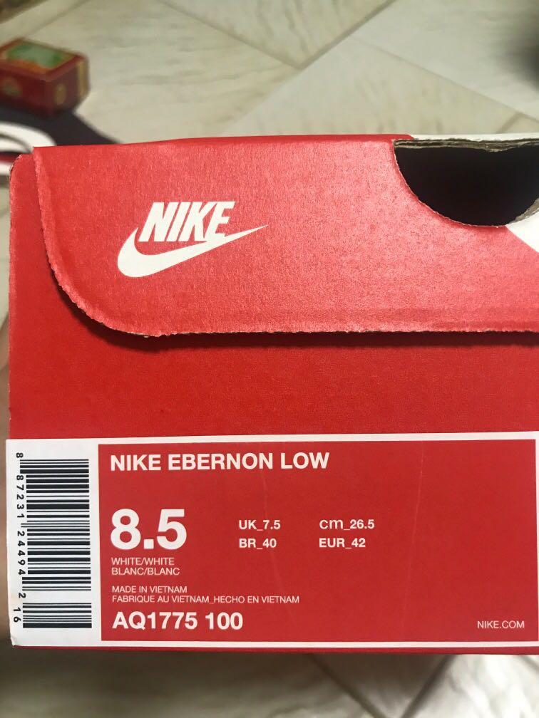 Nike Ebernon Low white, Men's Fashion, Footwear, Sneakers on Carousell