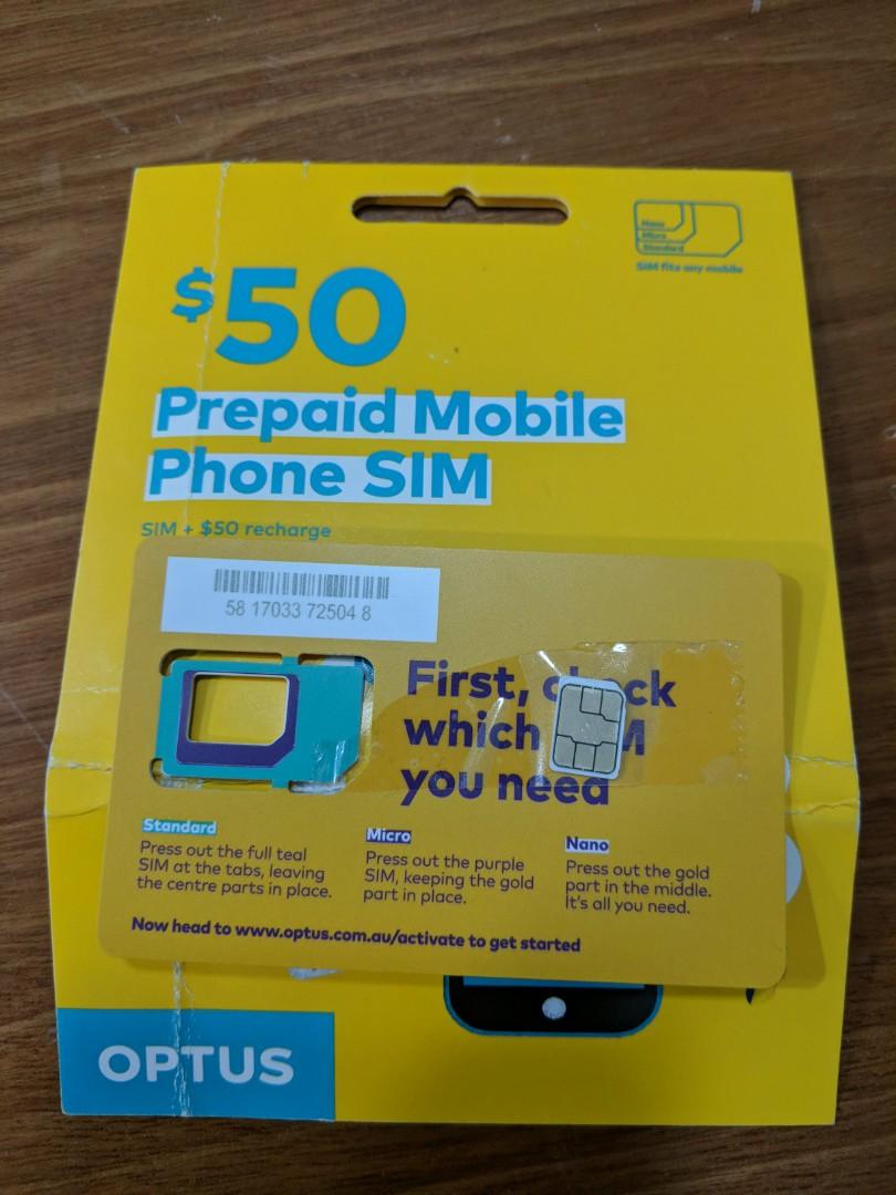 Optus Prepaid Sim Card for Australia, Mobile Phones & Gadgets, Mobile & Gadget Accessories, Sim