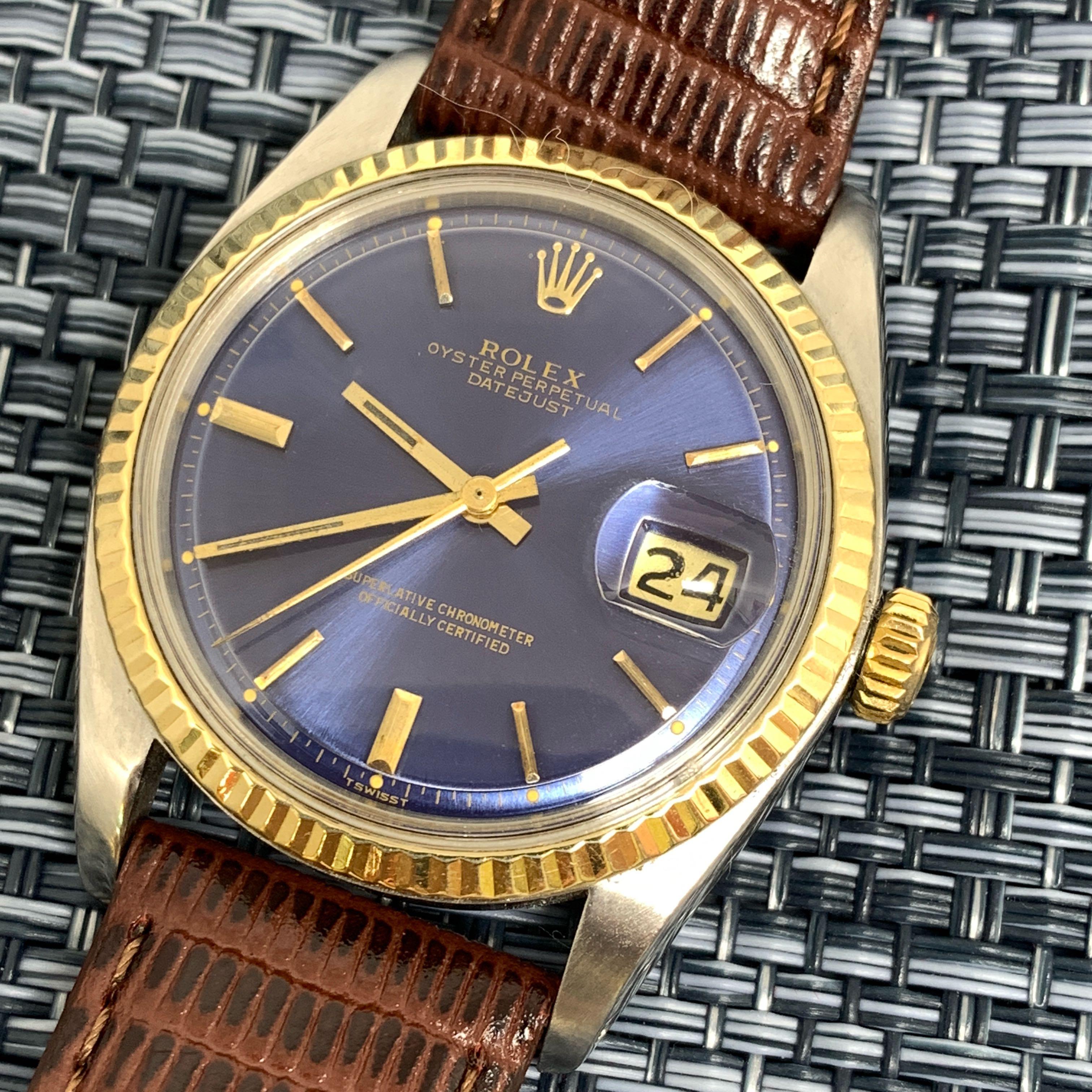 vintage rolex datejust blue dial