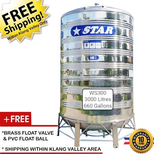 Star 3000l Ws300 Stainless Steel Water Tank With Stand 660gal Ss304 Tangki Air Home Furniture Others On Carousell