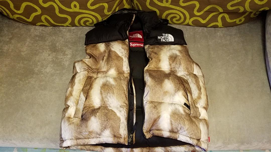 north face faux fur vest