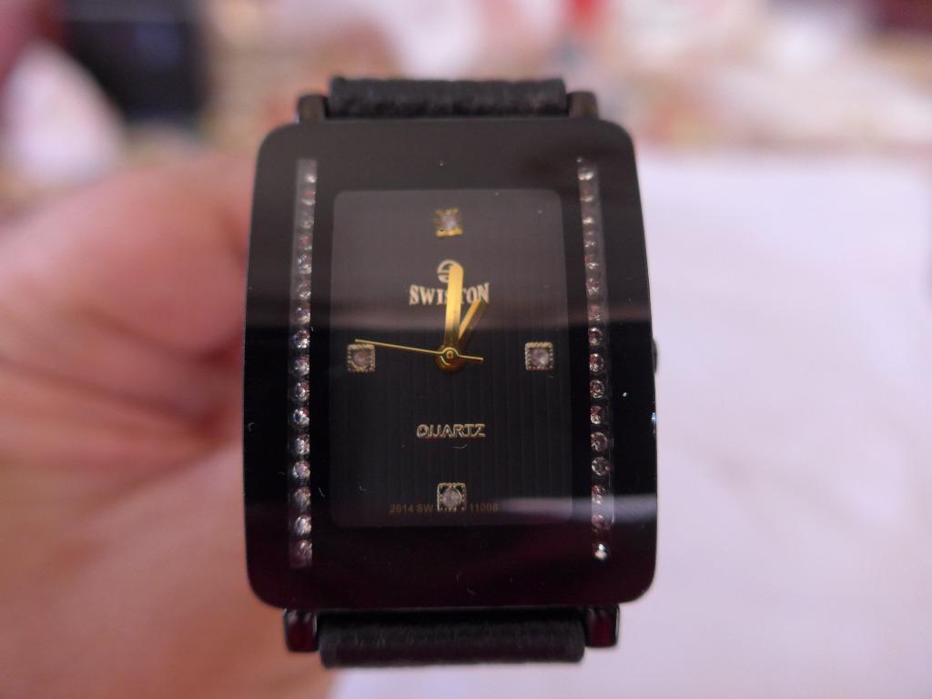Swiston Quartz Black Rectangular Dial Watch Luxury Watches on