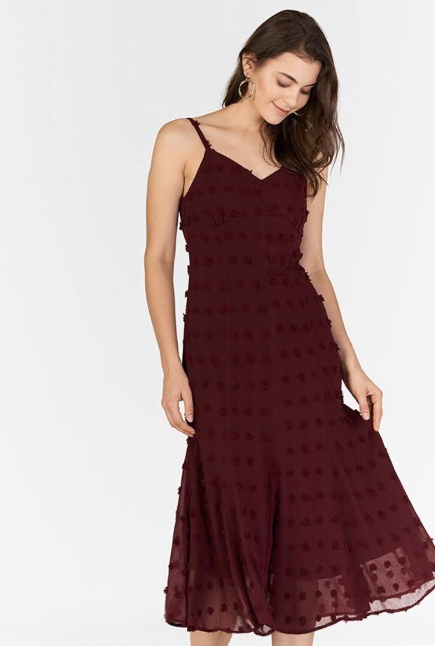 Tcl The Closet Lover Madeleine Midi Dress In Wine Women S Fashion