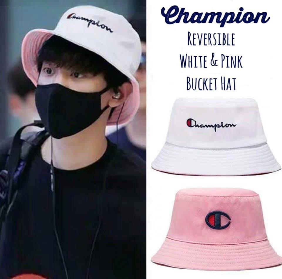champion bucket hat pink