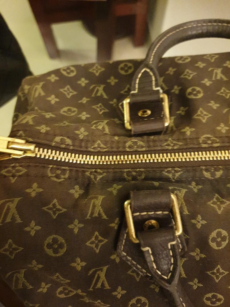 Speedy cloth handbag Louis Vuitton Brown in Cloth - 28512230