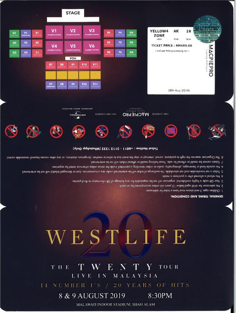 Westlife 2020 Tickets Malaysia Entertainment Events Concerts On Carousell