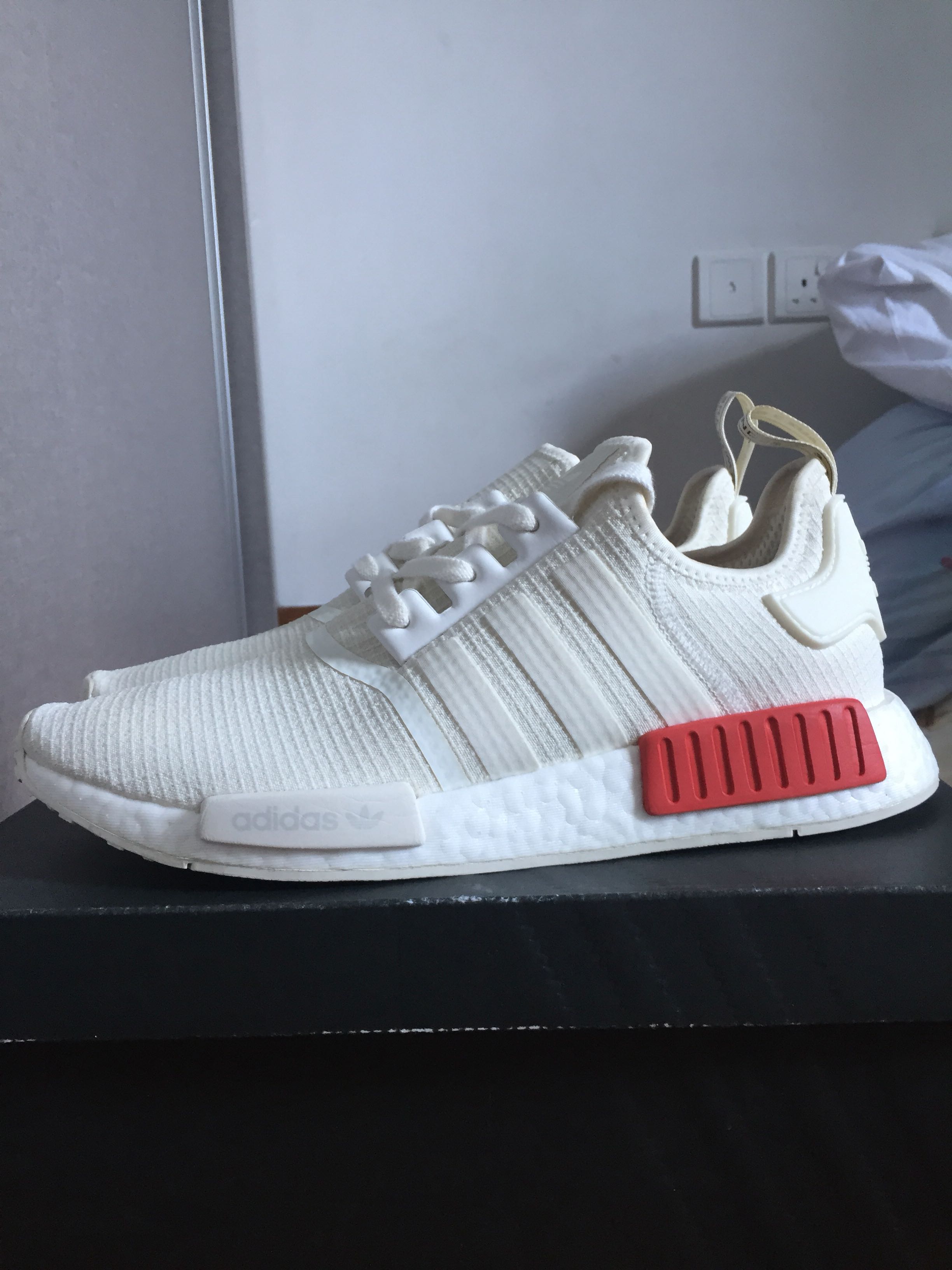 adidas nmd off white red