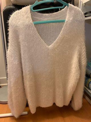 M Boutique Fuzzy White Sweater
