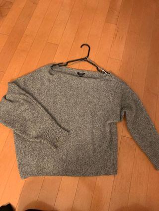 Guess Grey Fuzzy Off-Shoulder Sweater