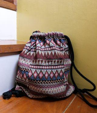 SALE Ethnic drawstring bag