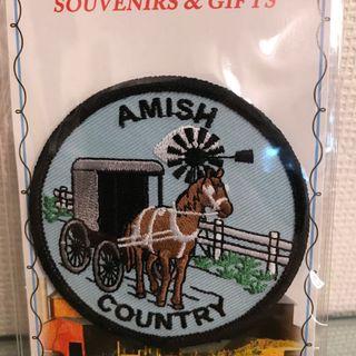 Amish Country 艾米許 村莊 馬車 刺繡貼布 燙布貼