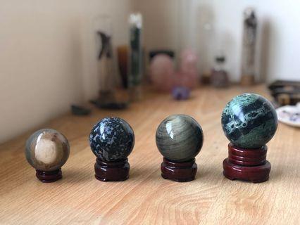 Polychrome Jasper Obsidian Crystal Spheres