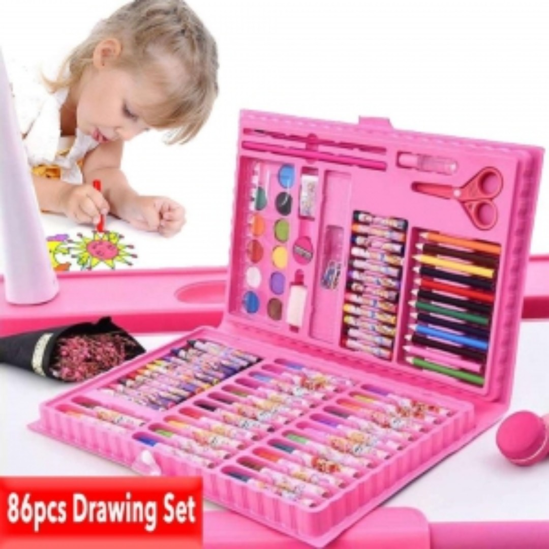 86 Pieces Colouring and Paint Set in Wooden Storage Case, Drawing Boxes, US  Edition Art Paint Set, Art Supplies Kit, Art Kit Kids and Teens 
