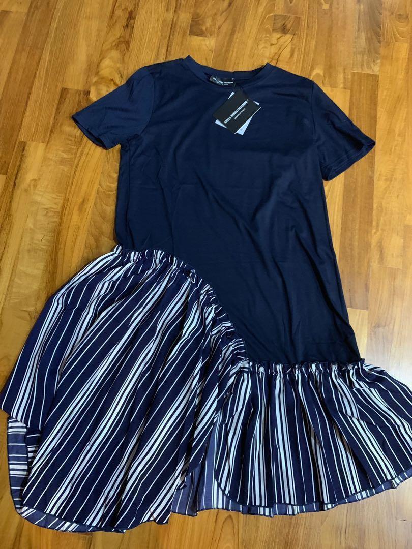 Bnwt Stella Barcode Stripes Navy Dress Women S Fashion Clothes Dresses Skirts On Carousell