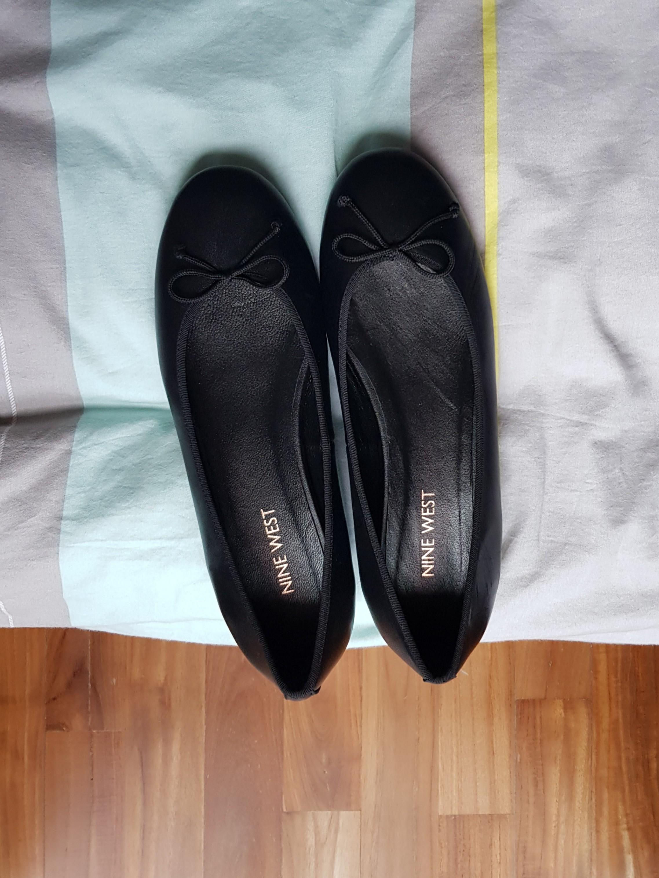 nine west black ballet flats