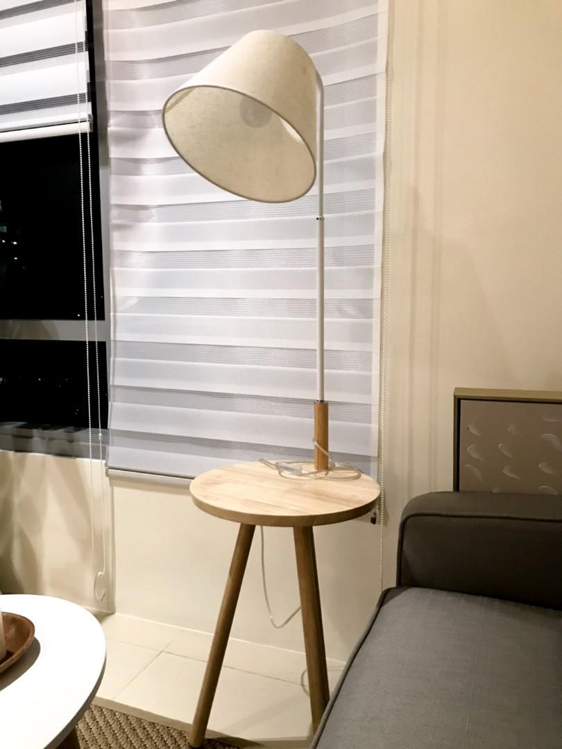 side table with built in lamp